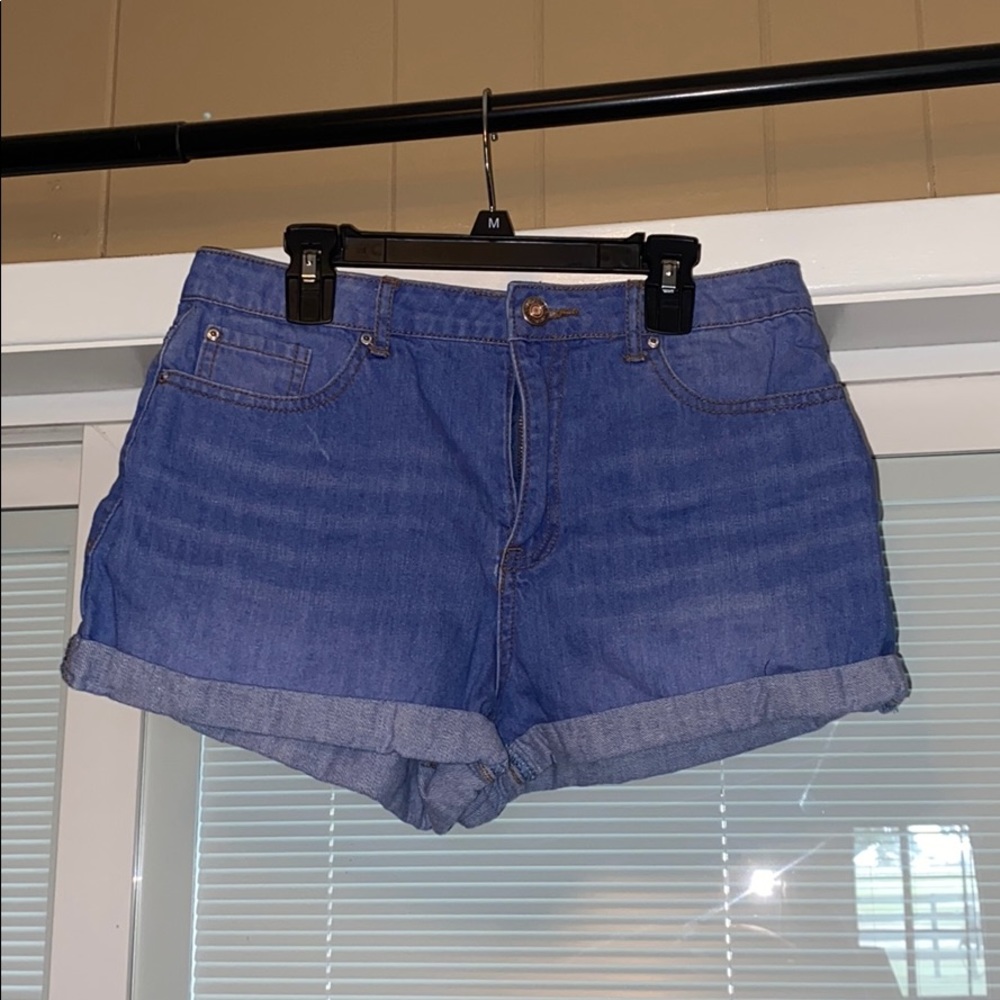 blue jean shorts
